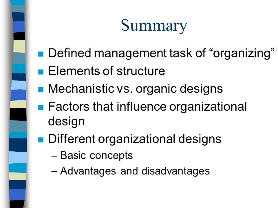 Mechanistic Organizational Structure